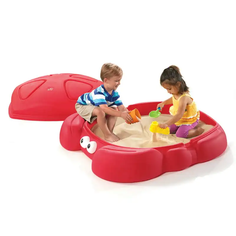 

Crabbie Sandbox Kids Plastic Outdoor Sandbox with Cover