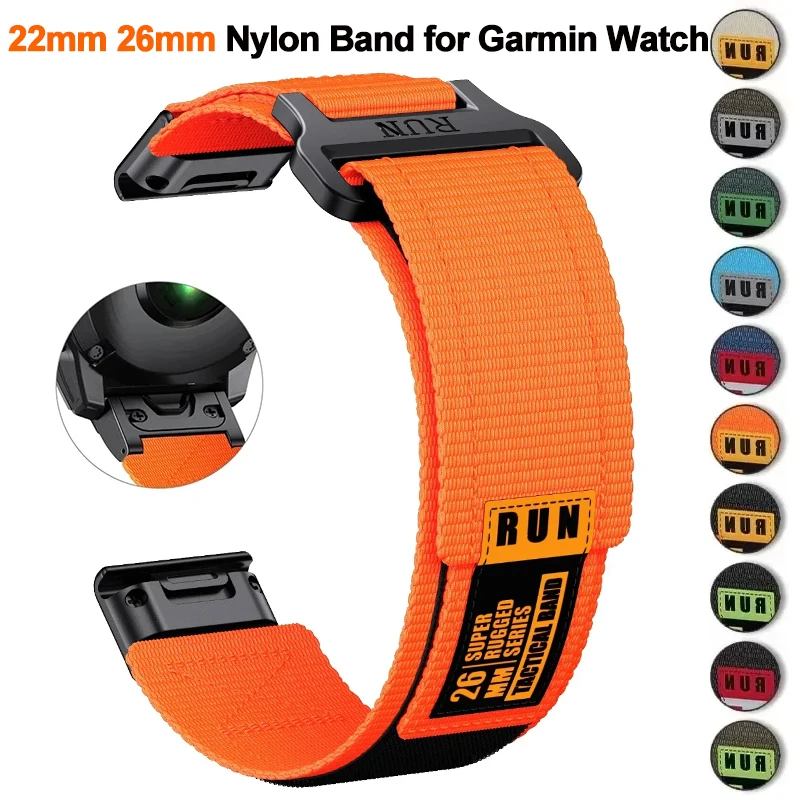 Фото QuickFit 22 мм 26 мм для Garmin Fenix 8 51 мм 7X Pro 6 6X 5 5X Plus QuickFit ремешок Instinct 2 Epix 2 Pro Сменный браслет №1