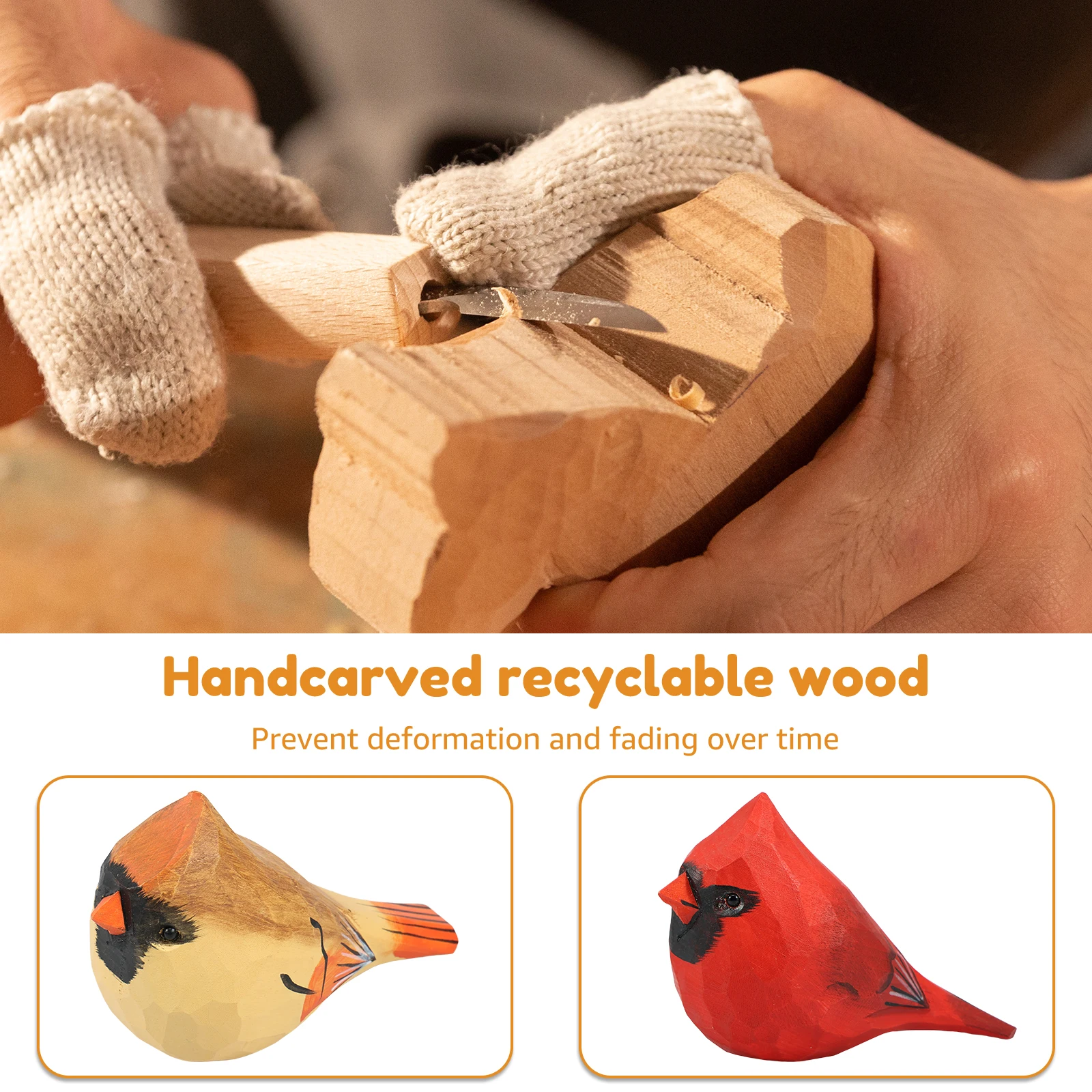 Статуэтки птиц из дерева