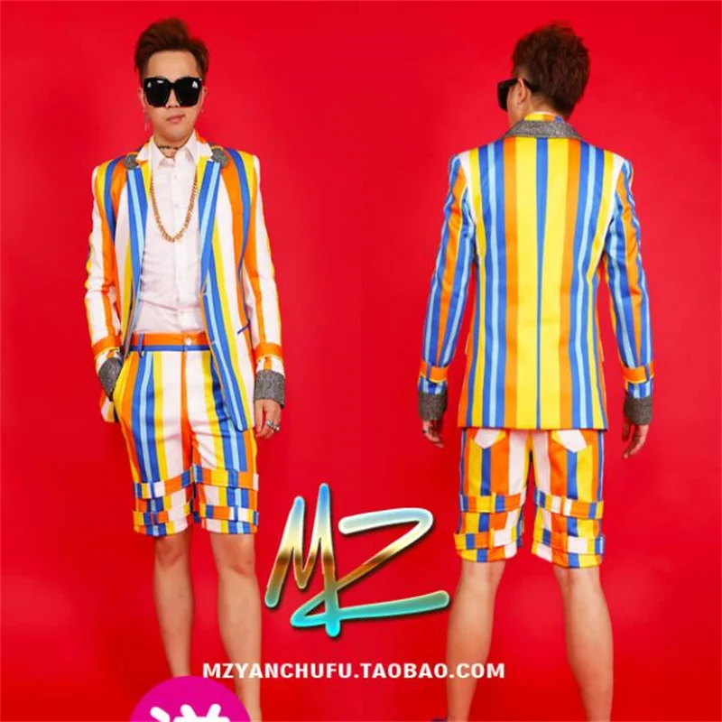 Summer suits mens blazers multicolour new male singer DJ host performance costume nightclub guest stage dress bar clothes
