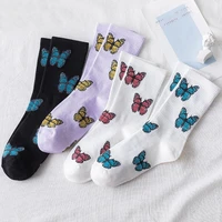 new butterfly socks women streetwear harajuku couple crew socks cotton fashion casual korean kawaii fashion dropshipping supply