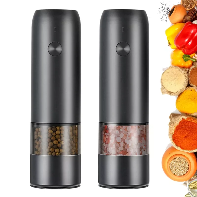 

Electric Automatic Mill Pepper And Salt Grinder USB Charging Spice Salt Pepper Grinder With LED Light Adjustable Coarseness Mill