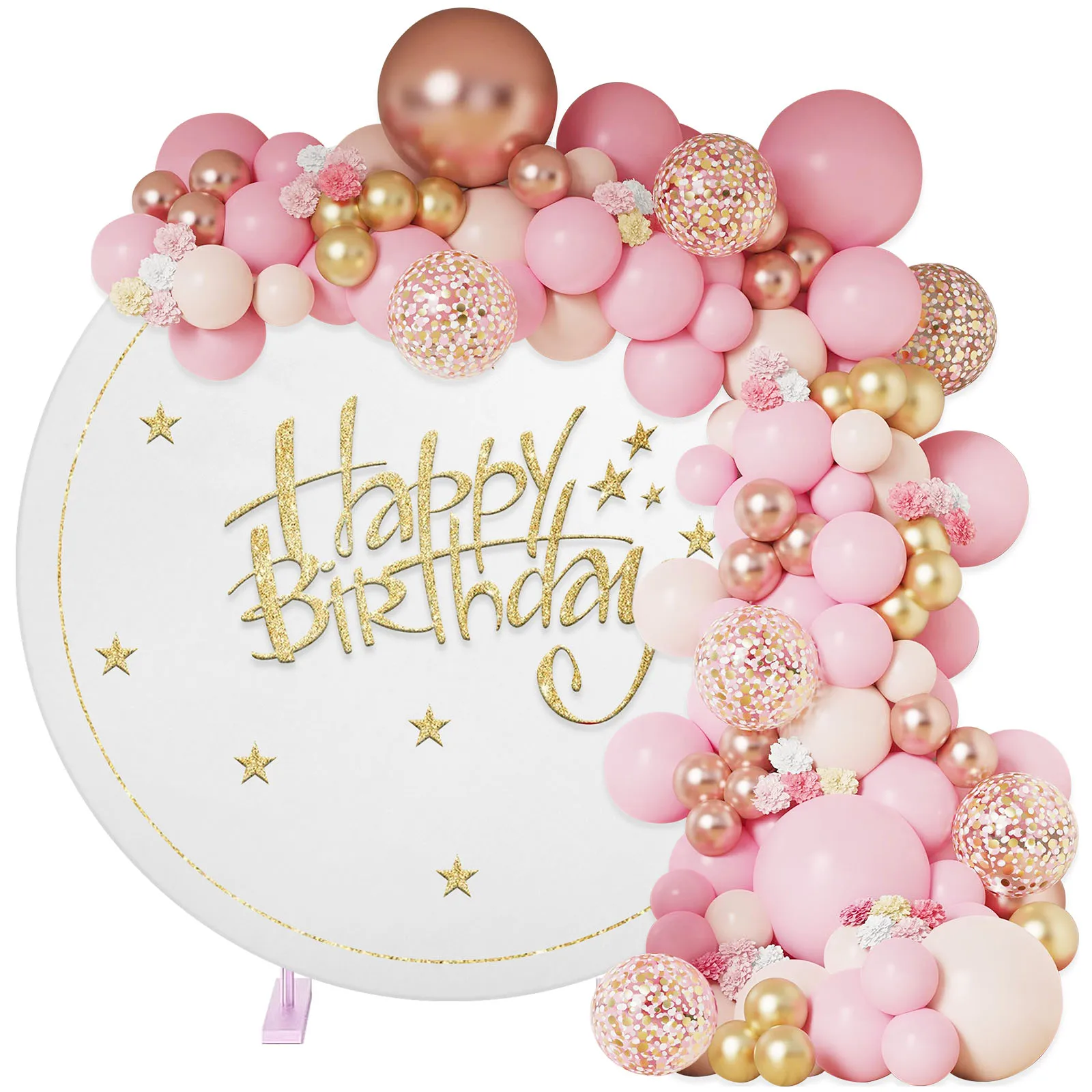 Белая круглая свадебная фотография искусственная эластичная Арка задник стойка