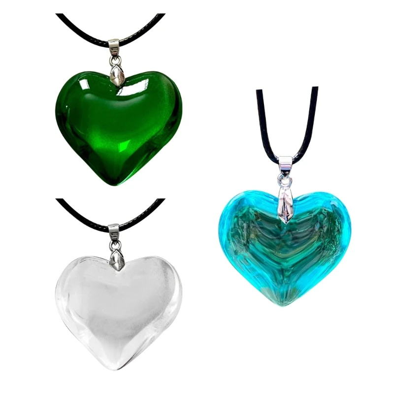 

Y2K Love Heart Pendant Rope Tie Choker Necklace for Women Elegant