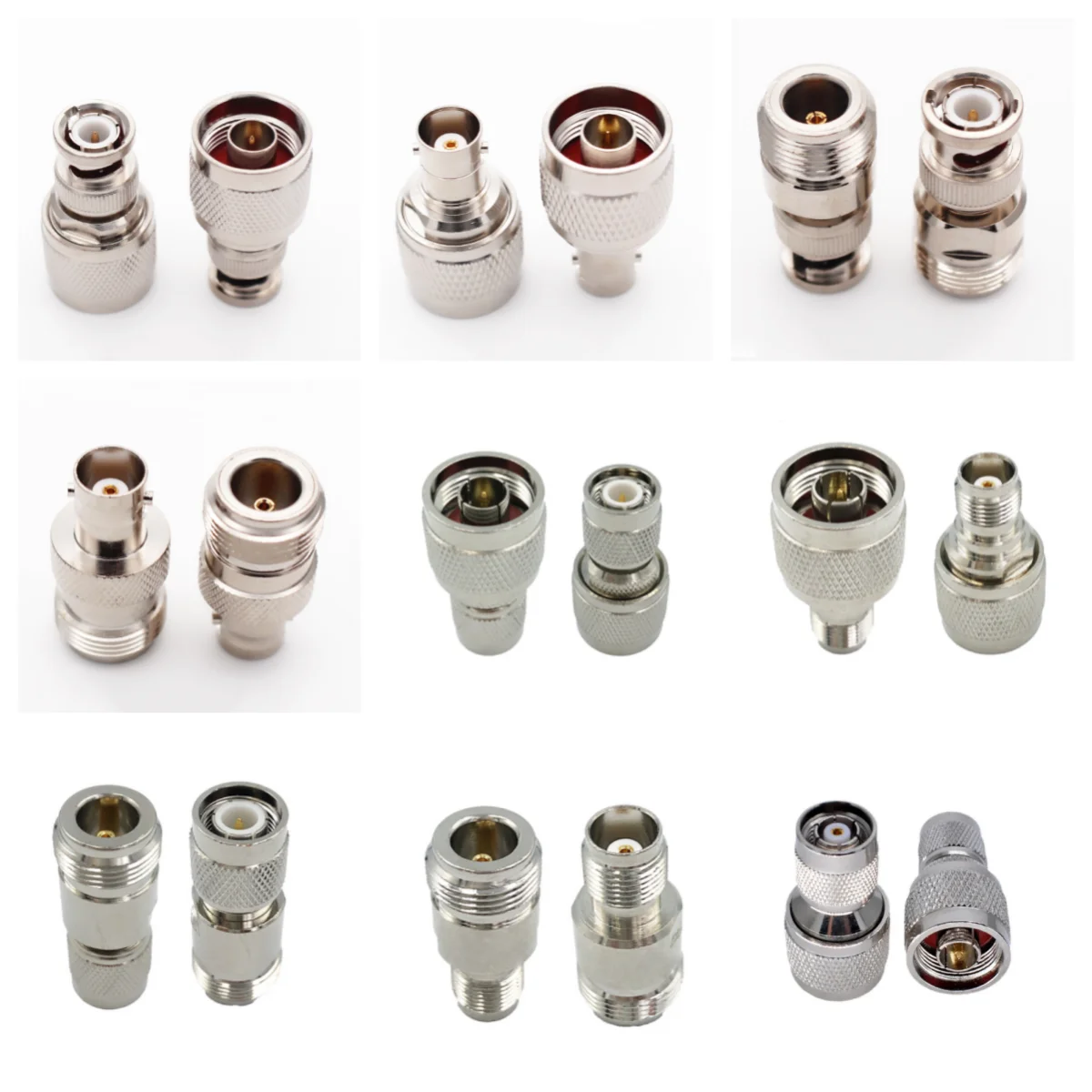 

Переходник N к BNC / TNC / RP-TNC мужской и женский никелированный латунный прямой Коаксиальный RF-переходник