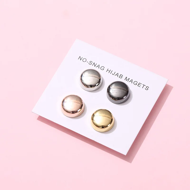 

Strong Metal Color Muslim Magnetic Hijab Clip Safe Hijab Brooch Pins Luxury No Hole Pins Brooches Magnet for Women Scarf Button
