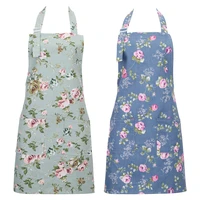 2 pack aprons women kitchen floral aprons with big pockets vintage chef bakers apron perfect for cooking baking gardening