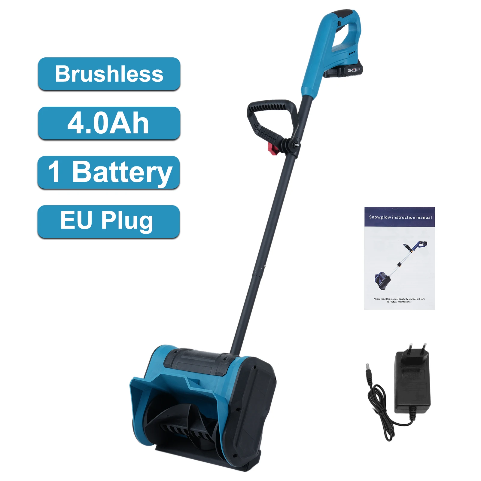 

Электрический снегоочиститель 21В, литий-ионный аккумулятор 2.0 Ач