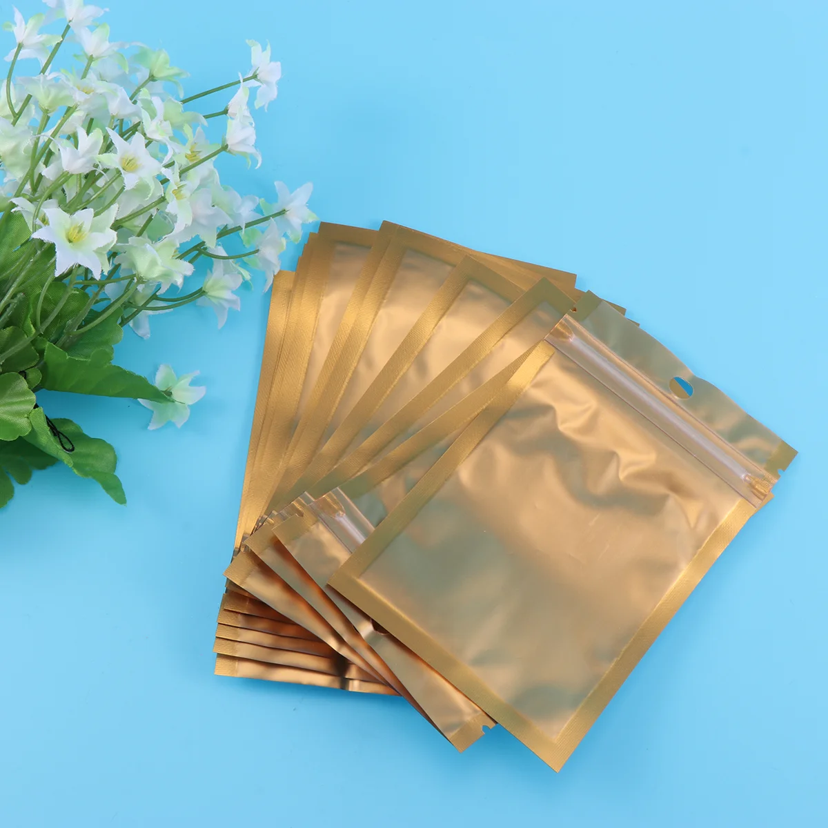 100 шт. закрывающаяся матовая сумка из алюминиевой фольги плоская молния