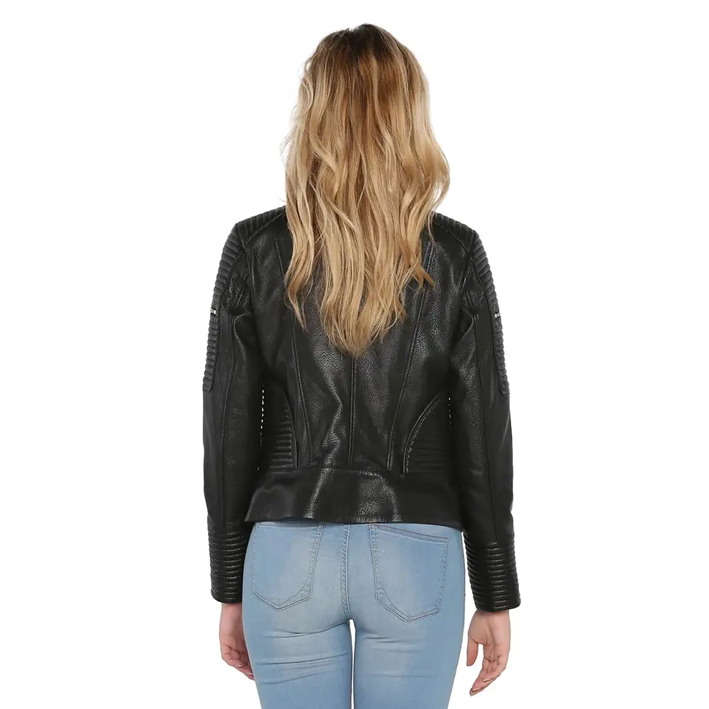 S'elite collection real leather women's jacket black Jumbo genuine leather handmade water repellent winter autumn spring for gift