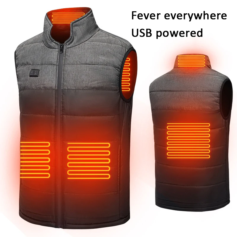 

Heated Vest Men Women Usb Heated Heating Vest Thermal Clothing Hunting Vest Winter Heating Black S-3XL