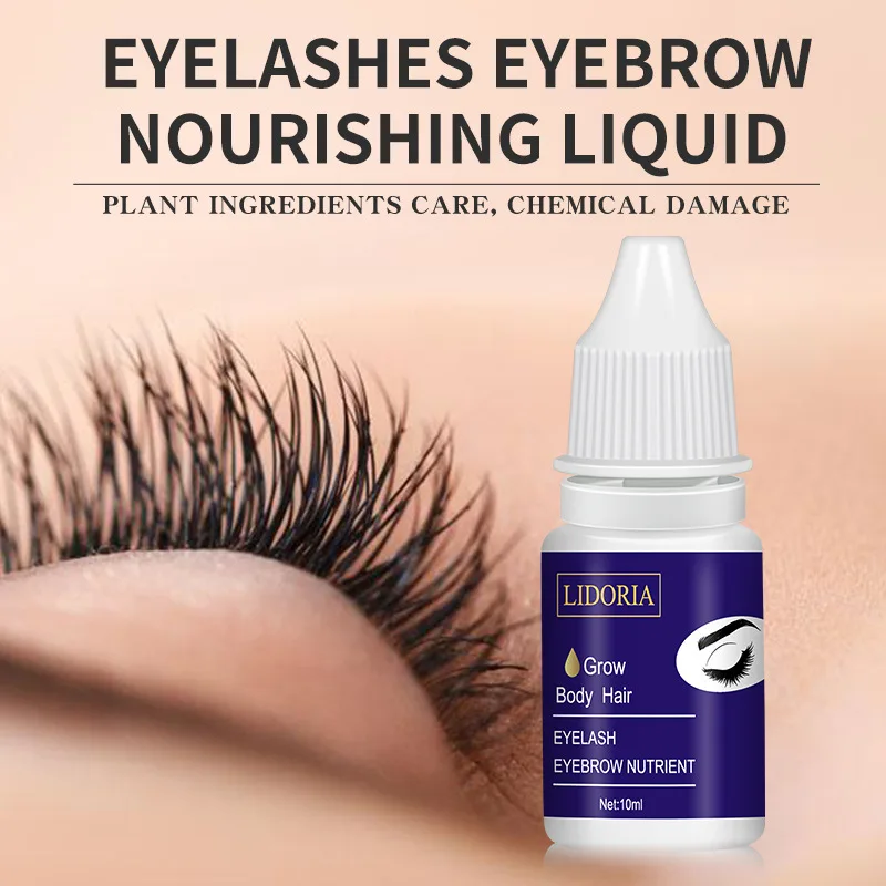 

LIDORIA New Eyelashes And Eyebrows Moisturizing Oil Mascara Plastic Bottle With Cotton Swab 10ml
