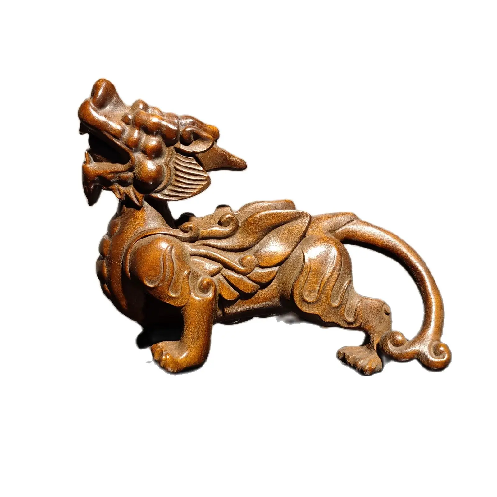 

Винтажная китайская деревянная статуя дракона, резьба по дереву, единорог, комната, искусственный ящик
