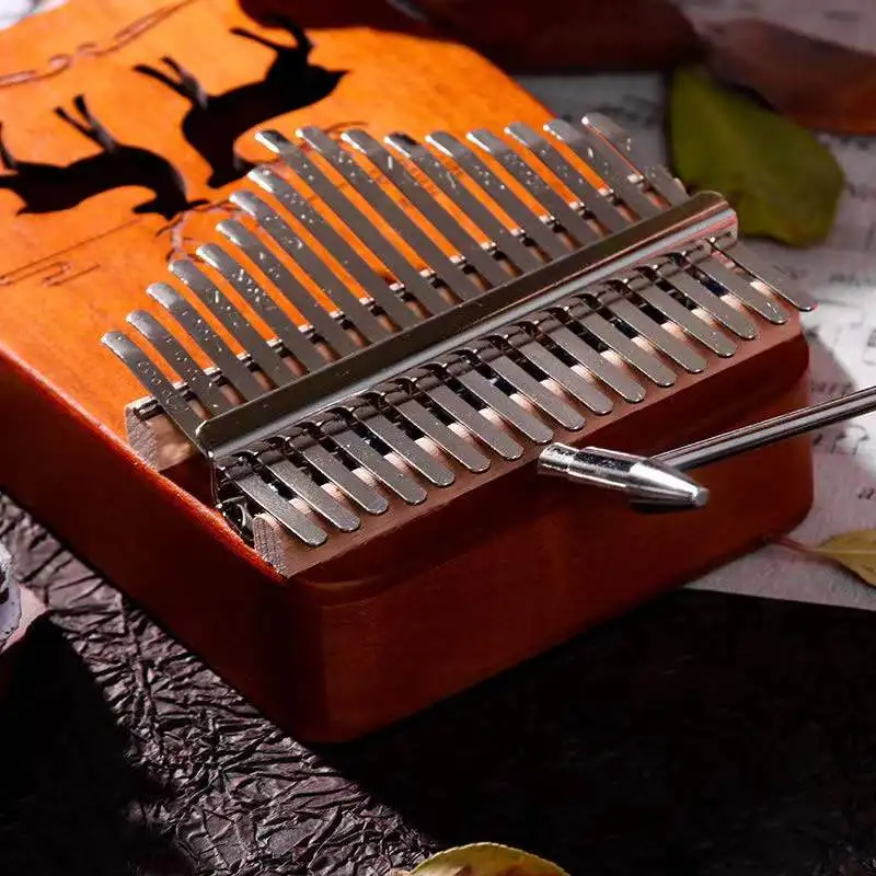 17 клавиш Kalimba Деревянное пианино для большого пальца Гекко музыкальный