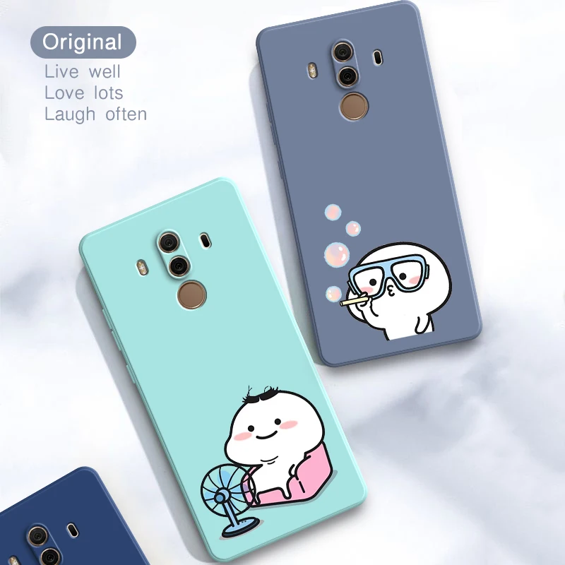 Чехлы с милыми мультяшными пузырьками для Huawei Mate 9 9Pro 10 Pro 10Pro 3D живопись 360 Защита