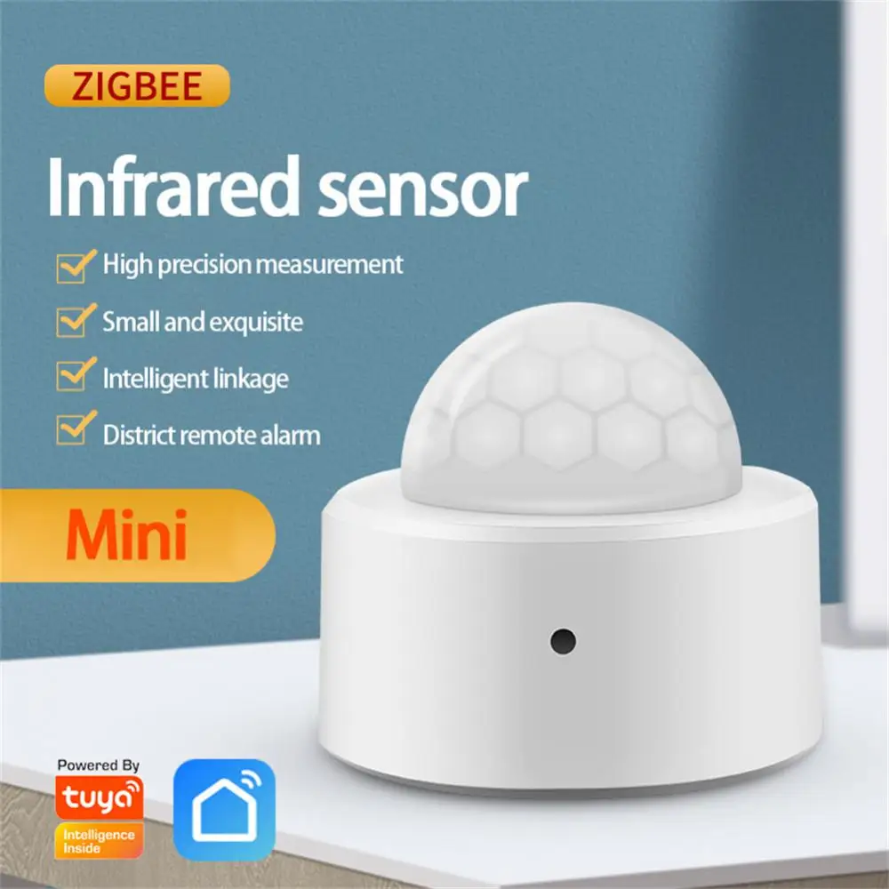 

Tuya Zigbee 3.0 Mini PIR Motion Movement Human Body Detector with Brightness Luminance Sensor Lux Meter Home Security Alarm