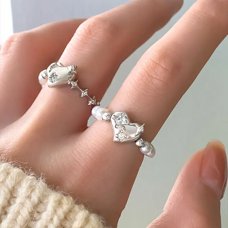 

Женские винтажные Открытые Кольца из серебра 925 пробы, с жемчугом