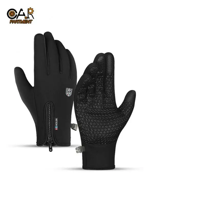 

Велосипедные варежки из силикагеля, Нескользящие перчатки с пальцами для сенсорного экрана, водонепроницаемые спортивные перчатки, флисов...