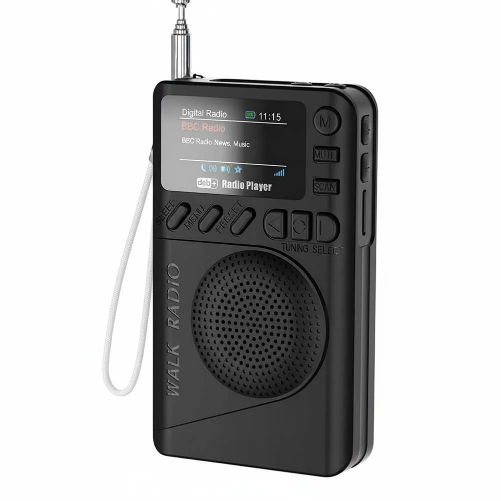 Фото Мини-радиоприемник DAB FM с разъемом для наушников, портативный радиоприемник с динамиком, перезаряжаемый, с цветным экраном, карманный радиоприемник для бега и занятий спортом №5