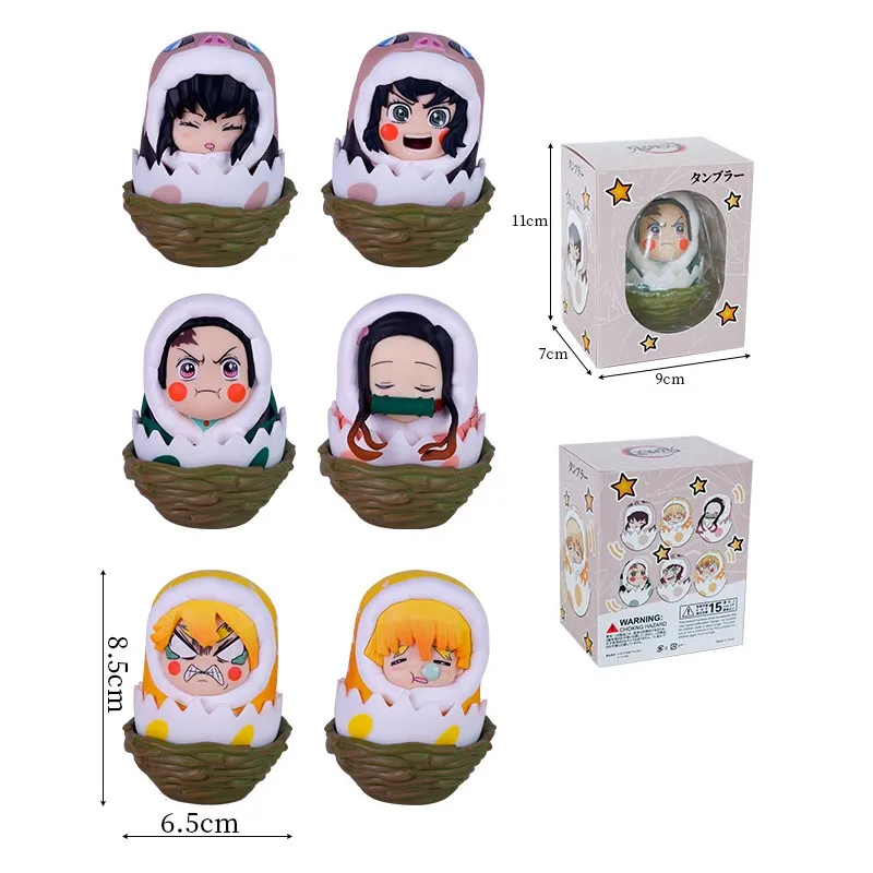 

Demon Slayer Manga Anime Figure Tumbler Hand-made Set Mini Ornaments Figure PVC Kawaii Model Display Collection Toy Gift for Kid
