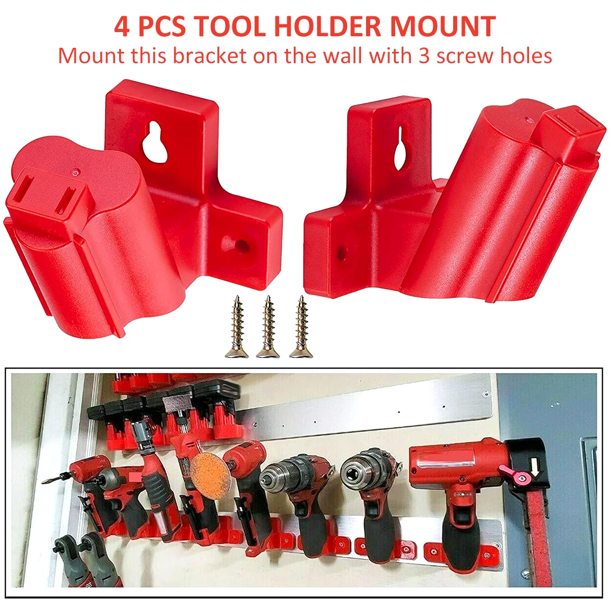 

4 шт., настенный держатель для инструментов Milwaukee M12 12 В
