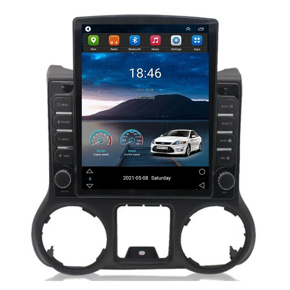 Автомагнитола 8G + 128G Carplay Android 13 для Jeep Wrangler 3 JK 2011-2016 Tesla Style видео стерео GPS