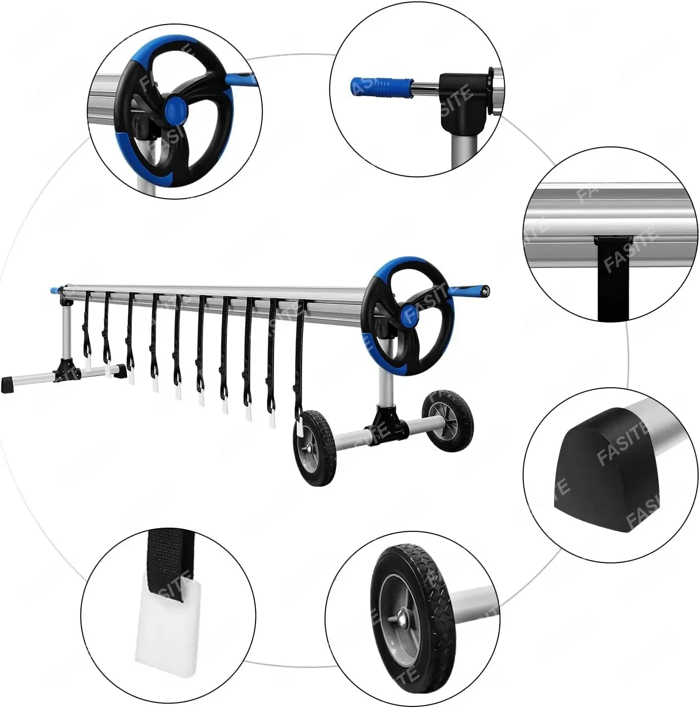 Rullo di Copertura della piscina bobina copertura piscinaويل terra interrato con supporti в acciaio