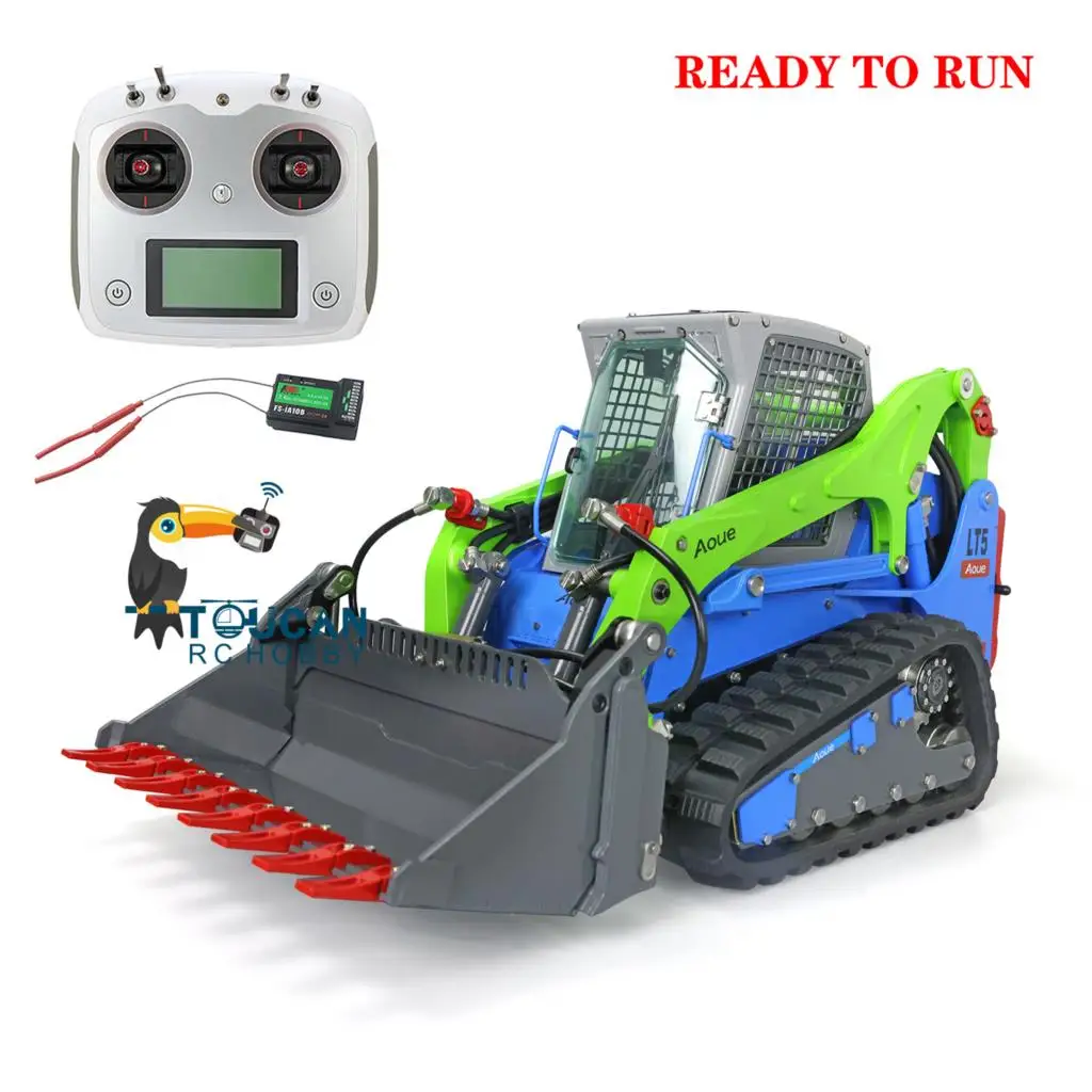 

LESU 1/14 Aoue LT5 Hydraulic Tracked Skid-Steer RC Loader I6S Radio Controller Construction Stickers Driver Warning Lights Toys