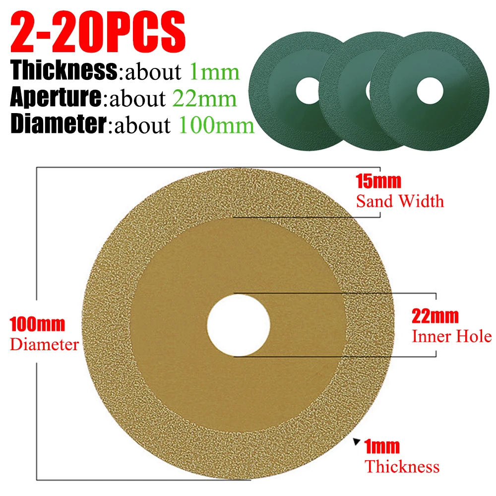 

2-20pcs Glass Cutting Disc 22mm Diameter Blade Glass Cutting Disk Aperture Cutting Disc Saw Blade for Crystal Bottle Ceramic