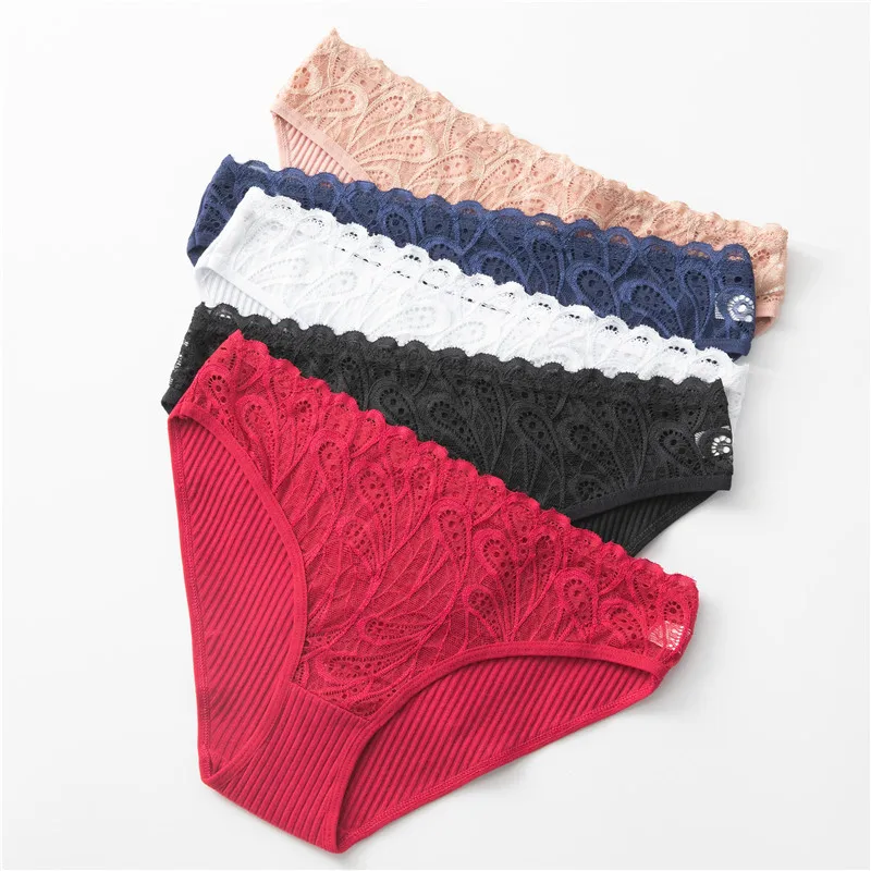 

New Panties Women's Cotton Underpants Mid-Waist Sexy Panties Lace Cotton Underwear Comfort Breathable Seamless Female Briefs