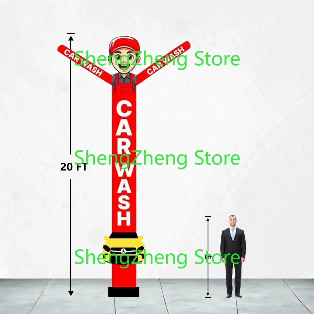 Надувной танцор для автомойки 20 футов красный