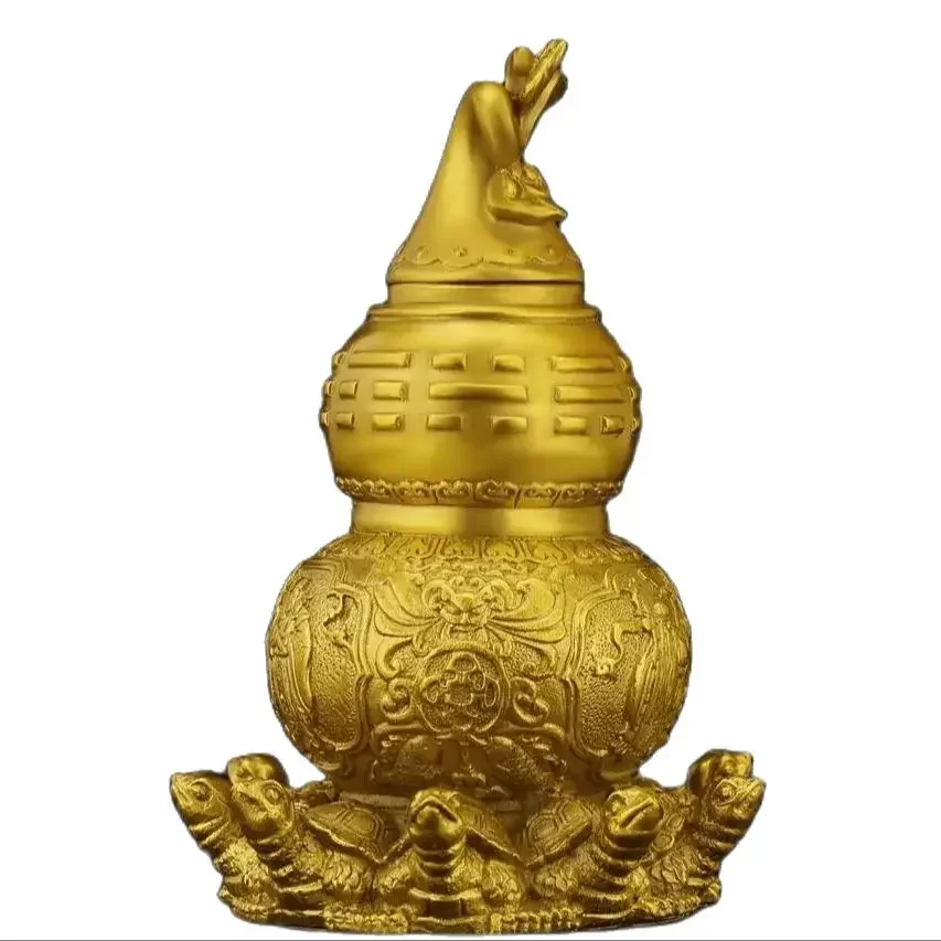 Чистая латунь Восемь бессмертных Тыква Багуа Город Фу Лу Шоу Сан Си Кай Гуй Сиань