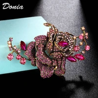 donia jewelry vintage european and american high end bridal brooch rhinestone flower alloy large luxury brooch accessories