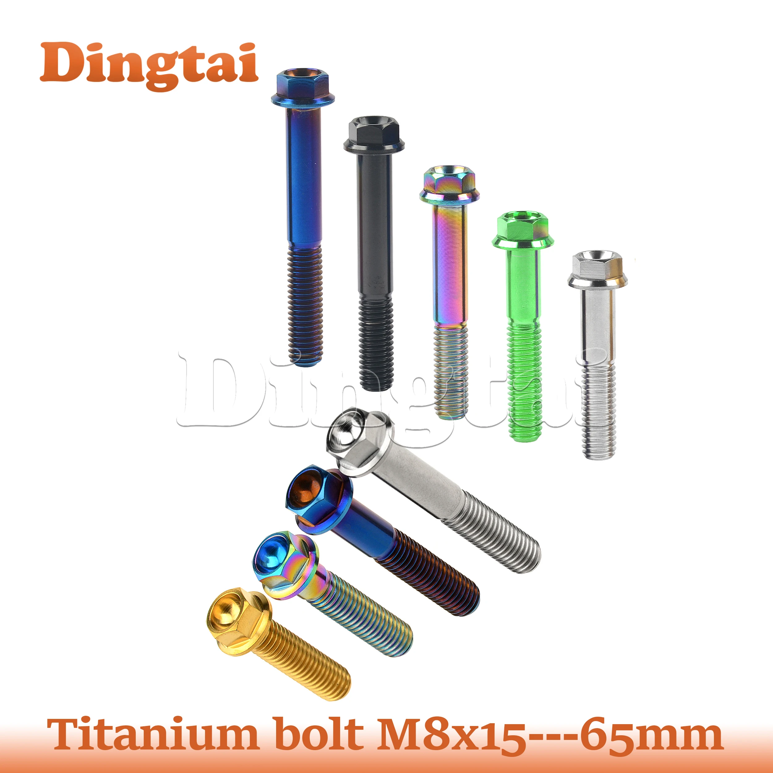 Фото Титановый фланцевый болт Dingtai M8x15/20/25/30/35/40/45/50/55/60/65 мм для автомобилей, мотоциклов №2