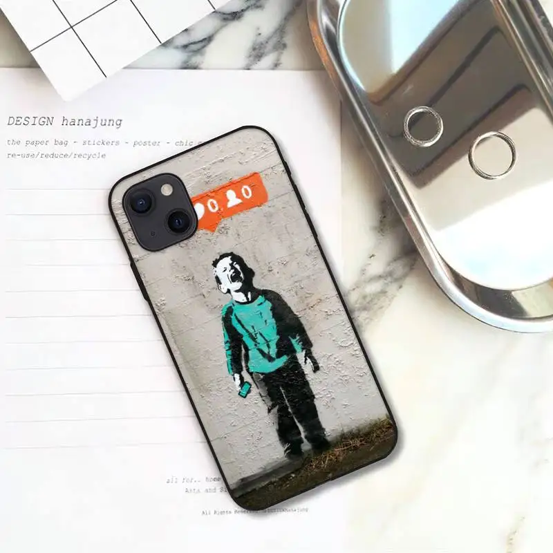 Чехол для телефона ART Graffiti Street Banksy для iPhone 11 12 Mini 13 Pro XS Max X 8 7 6s Plus 5 SE XR Shell on.
