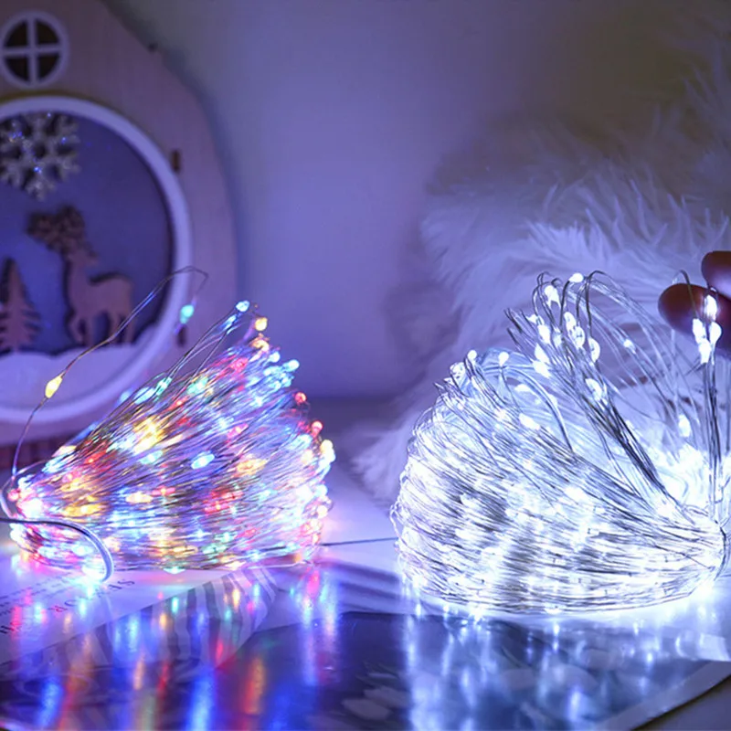 

Светодиодная гирлянда из медной проволоки, 8 режимов управления