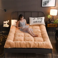 polyester sherpa mattress with double side fabric and feather velvet filling foldable tatami mat bed cushion