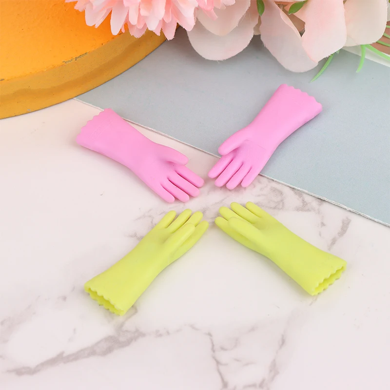 1 пара миниатюрные перчатки для кукольного домика выпечки рукавицы стирки Модель