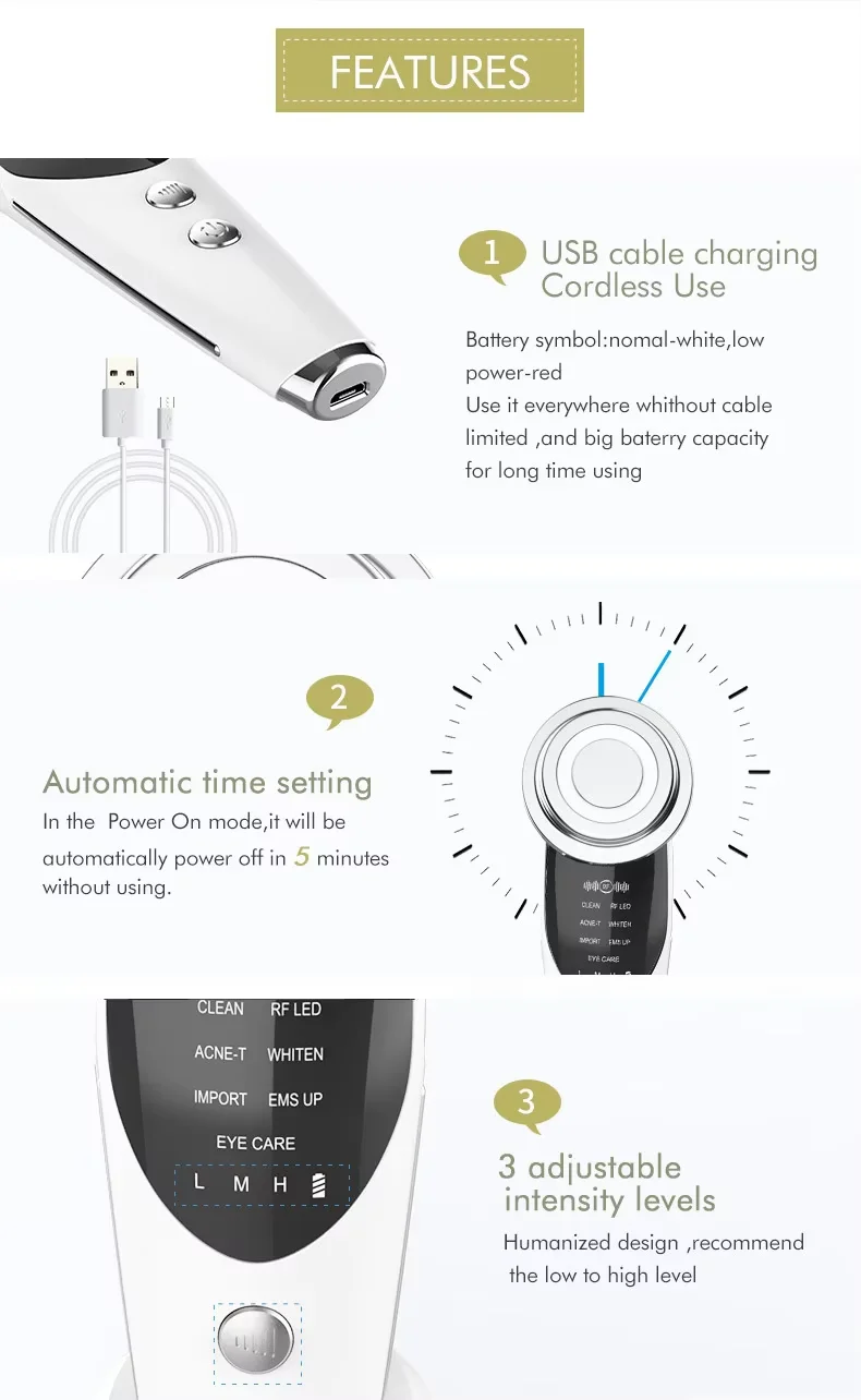 7 в 1 EMS RF светодиодный уход за глазами антивозрастное устройство для омоложения