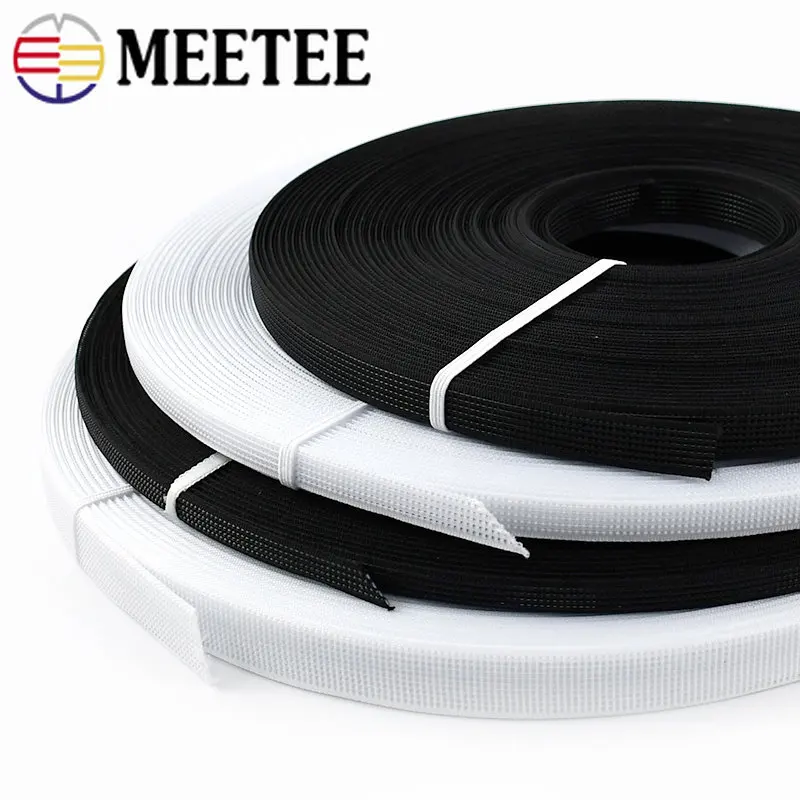 

50Yards 6-15mm Black White Plastic Fish Bone for Corset DIY Wedding Dress Bras Making Bags Crafts Support Tape Sewing Accessorie