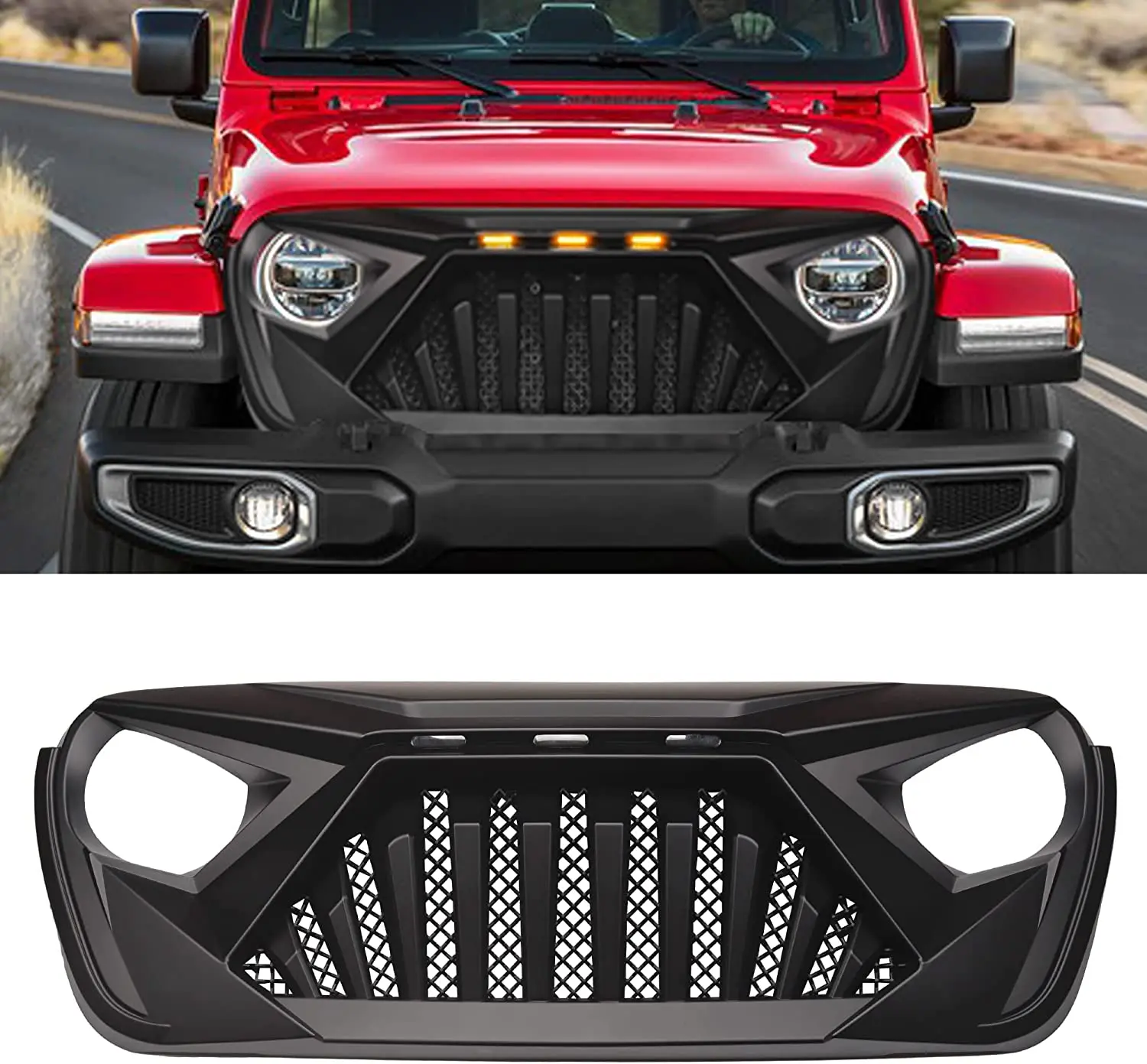 

2018 2019 2020 2021 New Style 4x4 offroad accessories front bumper grill forWRANGLER JL JT