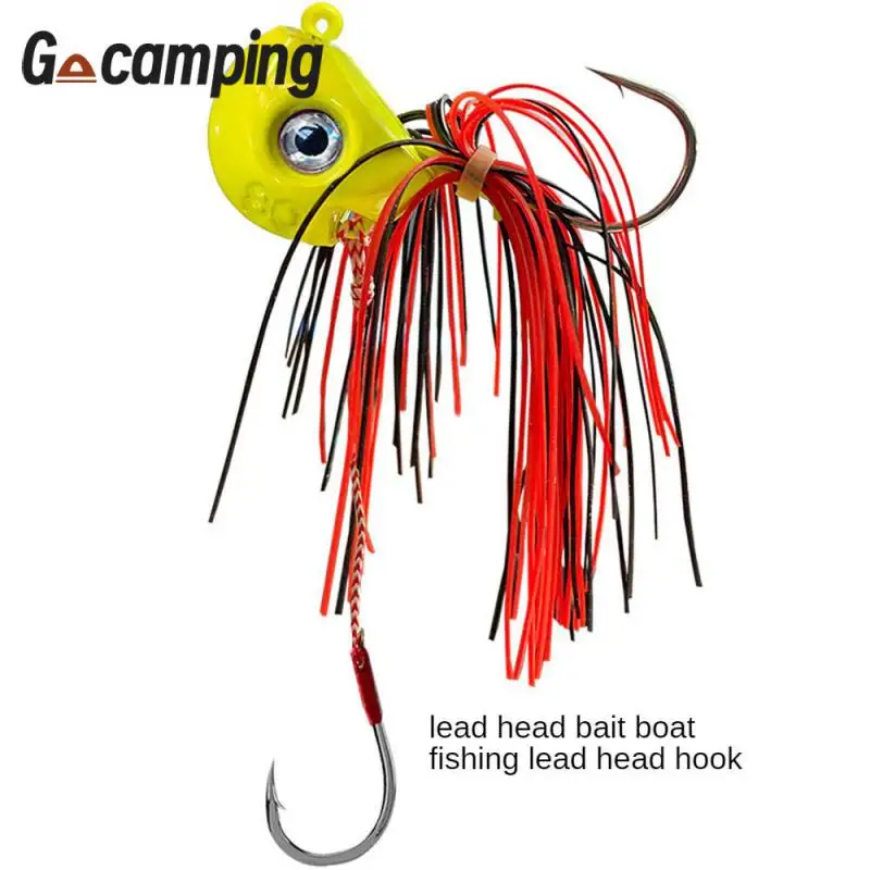 

Double Hook Silicone Skirt Lead Head Bait The Center Of Gravity Is Concentrated Simulation Fish Eye Lead Head Deep Sea Bait