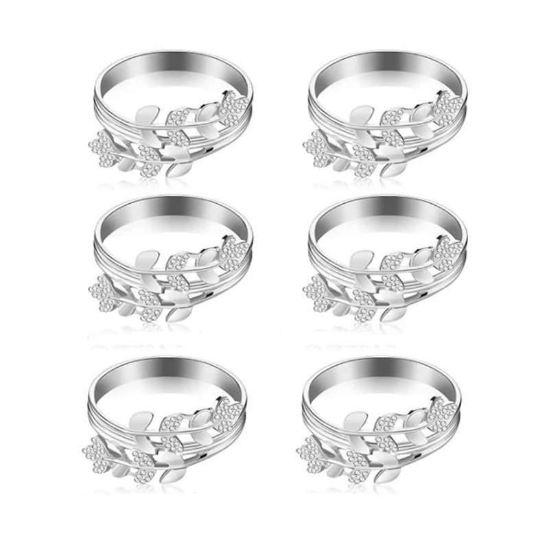 

6 шт. кольцо для салфеток в виде листьев, рождественские цветы, держатель для салфеток, декор для свадьбы, праздника, уживечерние