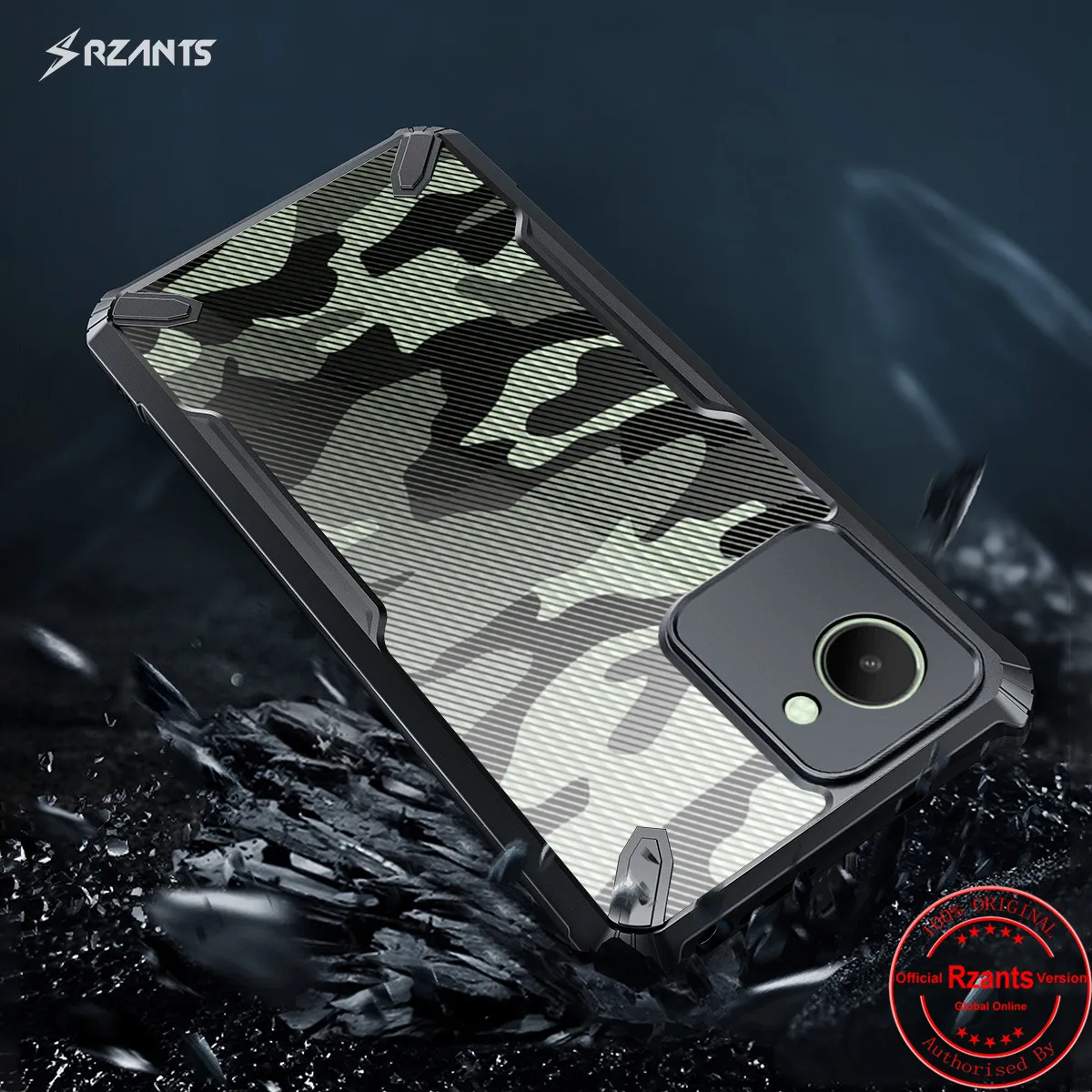 

Rzants For OPPO Realme C30 Half Clear Case [Camouflage Military Bull] Thin Strong Protection Phone Casing