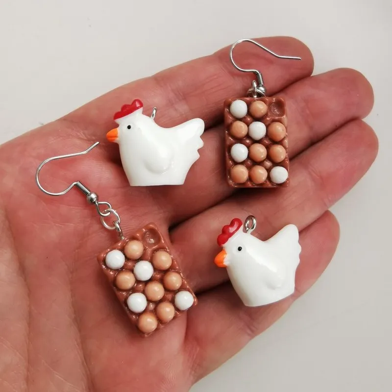 Hook Earrings Creative 3d Resin Accessories Handmade Women's Earrings Health Food Charm Farm Girl Gift