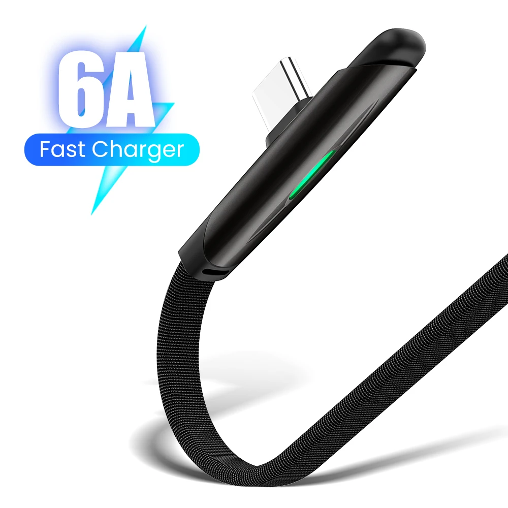

Кабель USB Type-C с углом 90 градусов, 6 А, 66 Вт