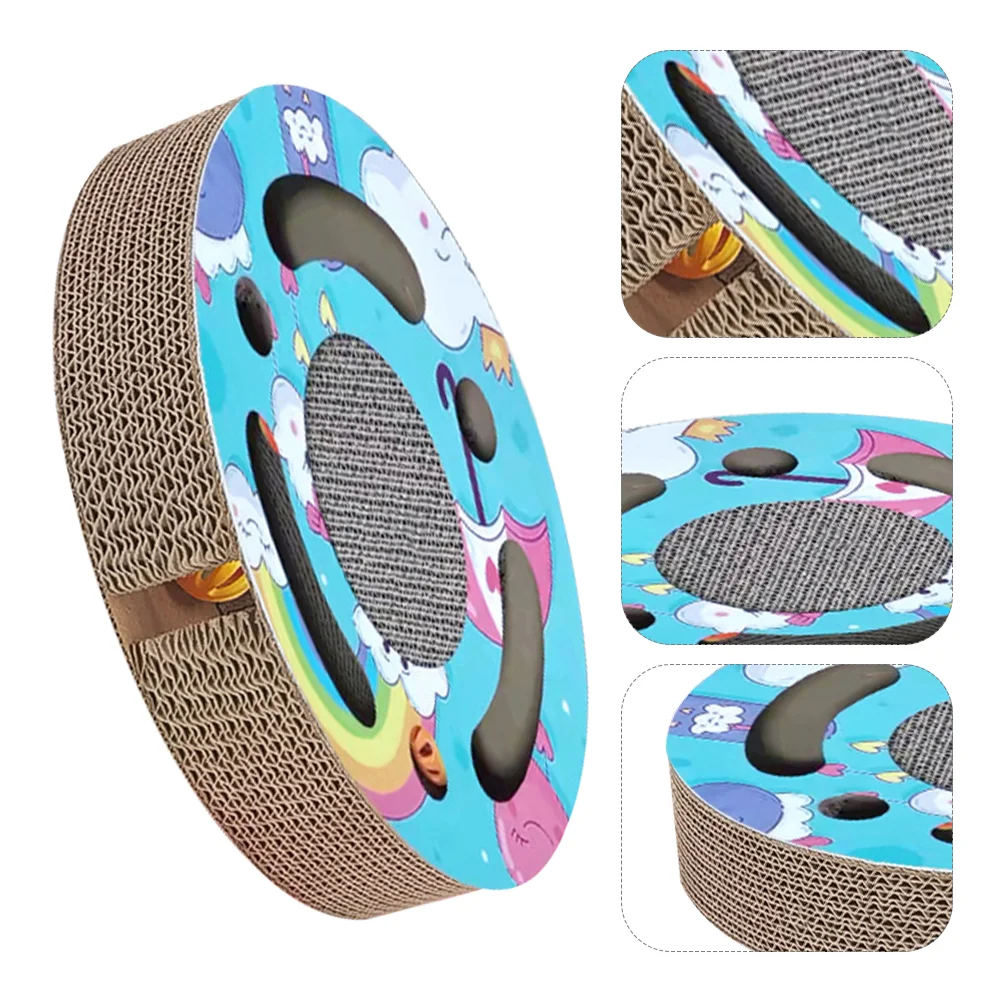 

Cat Scratcher Toy Board Scratch Cardboard Scratching Paw Round Funny Grinding Mat Plaything Grind Cardboards Claw Pad Pet Floor