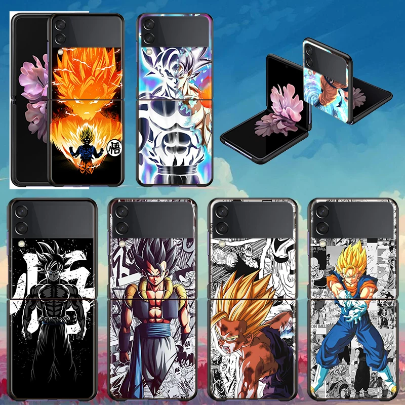 

Shockproof Hard Cover Folding Mobile Shell Dragon Ball Animation Art For Samsung Galaxy Z Flip 3 5G Black Funda Phone Case