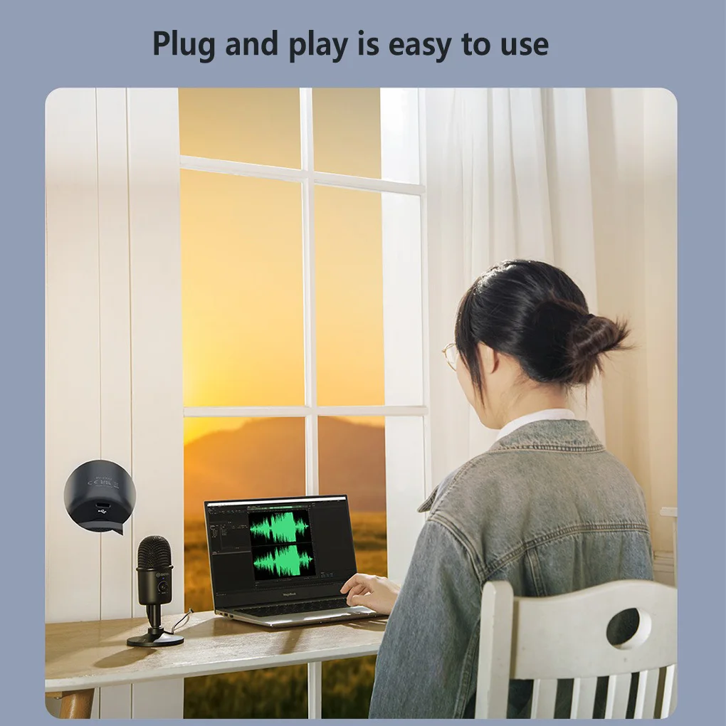 

Video Chatting Condenser Microphone Adjustable Computer Laptop USB Mic