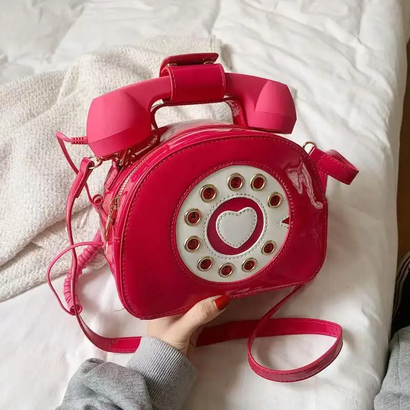 2023 Retro Phone Shape Design Women's Bag New Fashion Personality Portable Shoulder Bag Messenger Bag Shaped Saddle Bag